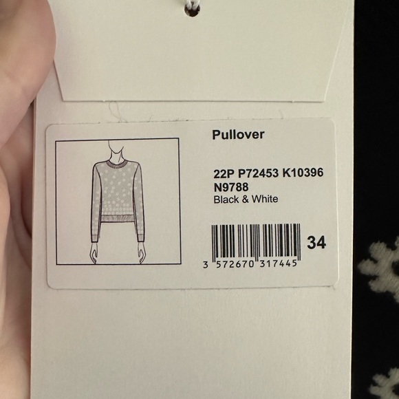 NWT CHANEL 2022 SPRING SUMMER CASHMERE SWEATER. BLACK AND WHITE. SIZE 34 (US XS) - Picture 5 of 7